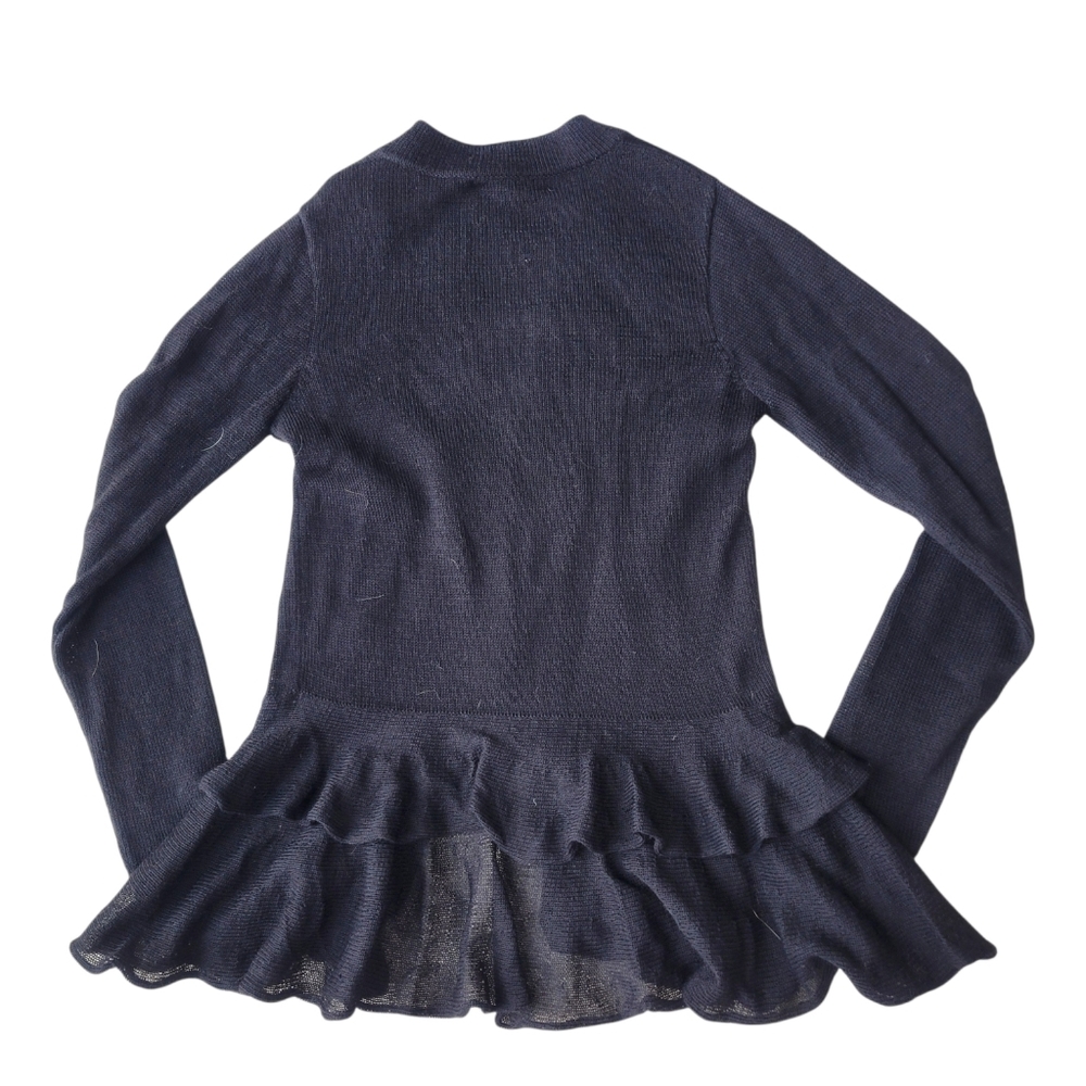 Peruvian Connection Black Ruffled Hem Cardigan Al… - image 3